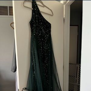 Emerald green ball gown